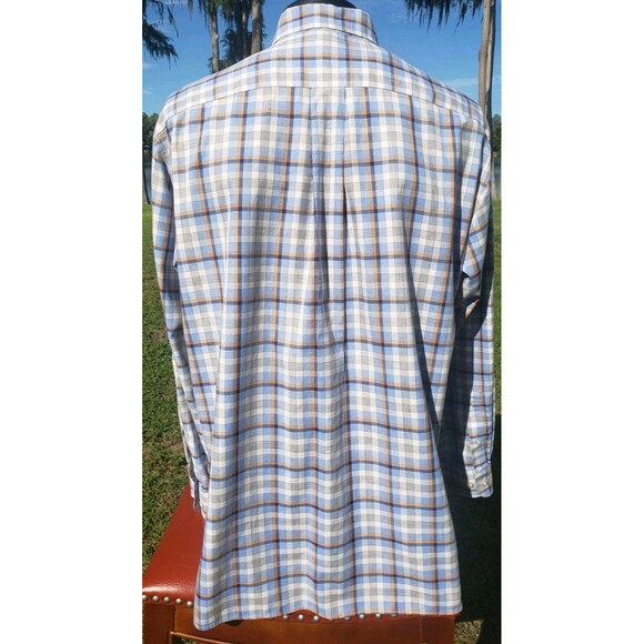 Daniel Cremieux Signatr Men Shirt Sz Lg Non-Iron Plaid 100% Pima Cotton Long Slv - Picture 5 of 11